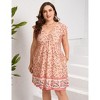 Coolmee Women's Summer Plus Size Casual Dresses Elastic Waist Pleated A Line Ruffle Hem Dress - 4 of 4