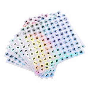 Unique Bargains Laser Capital Alphabet Round Self-Adhesive Reflective Letter Stickers 10 Pcs - 1 of 4