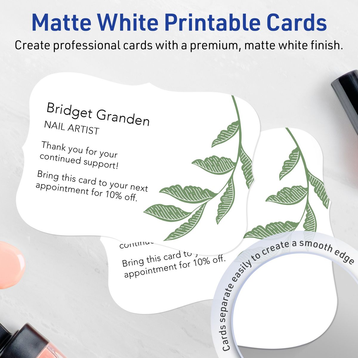 Avery Matte White Postcards, 6" x 9" Rectangle Flourished Edge - thumbnail 2