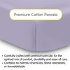 BreathableBaby Cotton Percale Fitted Sheet, For 52" x 28" Crib & Toddler Bed Mattress, Purple (2-Pack) - 2 of 4