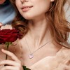 EVERLY JEWELRY | Sterling Silver Heart Pendant With Chain Pink Enamel Plated, 17-inch - 4 of 4