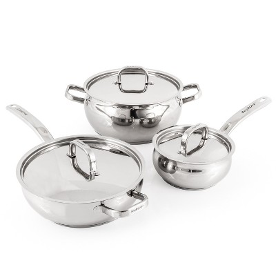 Berghoff 12pc 18/10 Stainless Steel Cookware Set With Glass Lid, Belly  Shape : Target