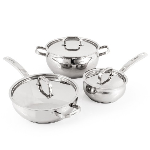 18-Pc. Belly Shaped 18/10 Stainless Steel Cookware Set