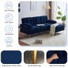 82.6'' Mid-Century Modern L-Shaped Sectional Sofa with Chaise,3 Seater Tufted Velvet Couch for Living Room-Baofuwish - 2 of 4