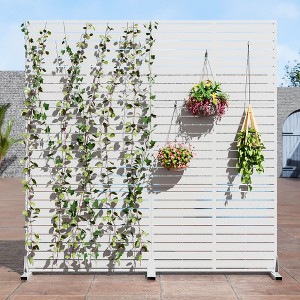 Classic Black Galvanized Sheet Outdoor Screen with Blinds (Double-Sided) Garden Screen - 1 of 4