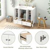 Okak 36" Retro Bathroom Vanity with Sink Freestanding Bathroom Resin Sink Vanities with 2 Drawers and 4 Doors Large Storage for Bathroom - 3 of 4