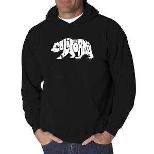 LA Pop Art Men's Word Art Hooded Sweatshirt - California Bear - 1 of 4