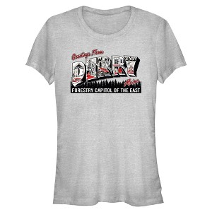 Juniors It: Welcome to Derry Forestry Capitol of the East Greetings T Shirt - 1 of 4