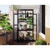 Outdoor 62'' H Wood Large Garden Greenhouse,Balcony 3-Tier Adjustable Shelves Portable Cold Frame,Wooden Lean to Roof Greenhouse-Coolbibila - 2 of 4