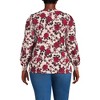 Lands' End Women's Lightweight Jersey Long Sleeve Button Front Pintuck Top - 2 of 4