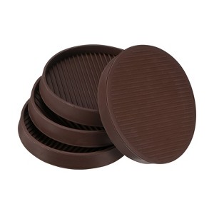 Unique Bargains Round Rubber Anti Slide Furniture Coasters Cups Floor Protector 4 Pcs - 1 of 4