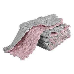 Unique Bargains Kitchen Coral Fleece Absorbent Dish Cloth 6 Pcs - 1 of 4