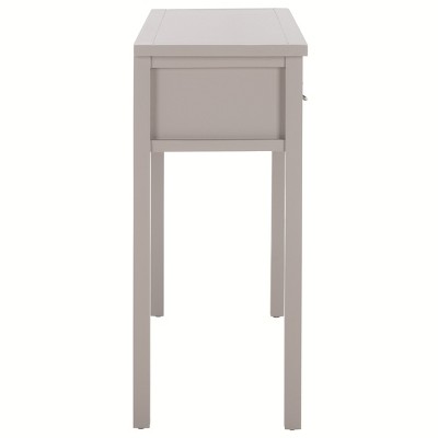 Transitional Gray Wood and Metal Console Table with 3 Drawers