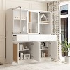Famapy White Cat Cabinet Sisal Anti-Grip Cabinet Doors Built-in Cat Climbing Shelf Large Event Space and Storage Space - 2 of 4