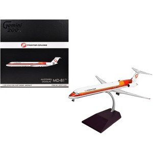 McDonnell Douglas MD-81 Commercial Aircraft "Frontier Airlines" White w/Red & Orange 1/200 Diecast Model Airplane by GeminiJets - 1 of 4