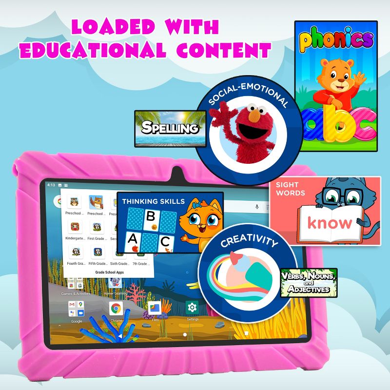 Contixo 7" Android Kids 32GB Tablet w/ preinstalled Education Apps and Protective Case, 4 of 11