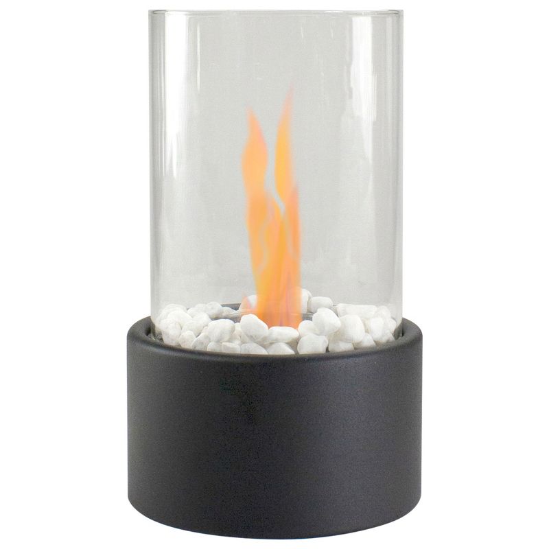Northlight 10.5" Bio Ethanol Round Portable Tabletop Fireplace with Black Base, 1 of 8