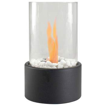 Northlight 10.5" Bio Ethanol Round Portable Tabletop Fireplace with Black Base