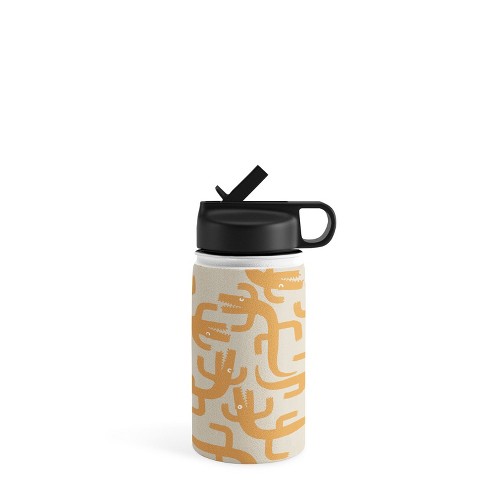 MSRYSTUDIO Retro Jungle Out 12 oz Water Bottle with Handle Lid - Society6