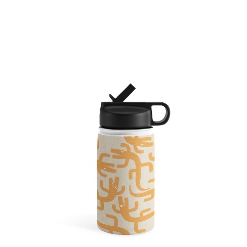 MSRYSTUDIO Croc Fun Sun Bath 12 oz Water Bottle with Sport Lid - Society6