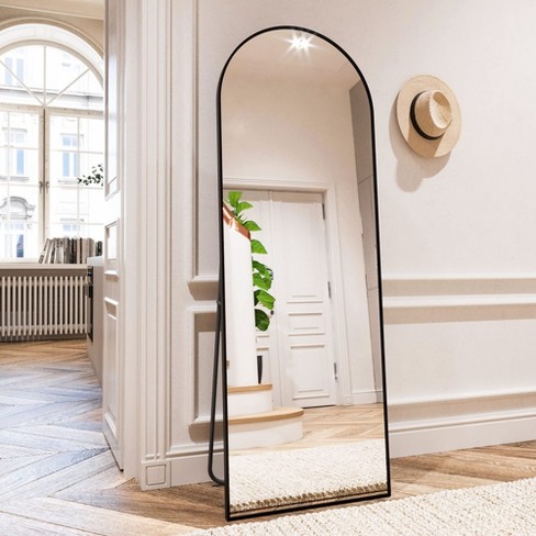 21" X 64" Full Length Arched Floor Mirror, Black-homlux: Freestanding Design, Metal Frame : Target