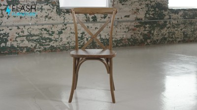Pecan Wood Cross Back Dining Chair