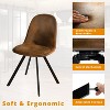 FurnitureR Swivel Suede Dining Chairs Set of 4, Side Chair Armelss Mid Back with Metal Legs for Dining Room, Kitchen, Restaurant, Café, Brown - 4 of 4