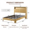GDFStudio Damien Rustic Wooden Bed with Storage Headboard and Built-In Charging Station - 3 of 4