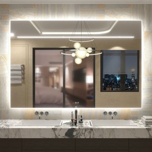 Apmir Super Bright 192 LEDs/m Back LED Lighted Anti-Fog Tempered Glass Bathroom/Vanity Mirror with ETL & 3-Year Warranty - 1 of 4