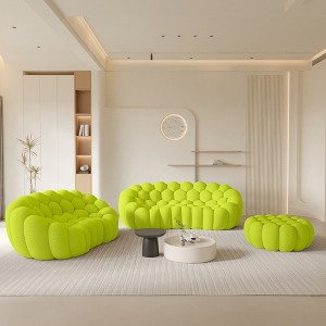 WJSHome Bubble Sofa Curved Couch Set, Breathable Mesh Fabric Modular Sectional Sofa (2 Seater, 3 Seater, Ottoman) - 1 of 4