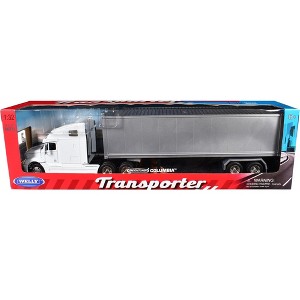 Freightliner Columbia Truck White with Gray Container 1/32 Diecast Model by Welly - 1 of 3