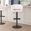 Emma and Oliver Shae Contemporary Upholstered Adjustable Height Barstool with Rounded, Cutout Mid-Back and Pedestal Base - 2 of 4