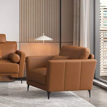 40" Tussio Accent Chair Saddle Tan Leather - Acme Furniture