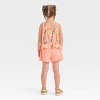 Toddler Girls' 2pc Bluey Lemon Gauze Tank Top and Shorts Set - Orange - 2 of 4