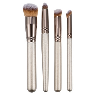 Unique Bargains Makeup Brushes and Sets Champagne Gold Tone 4 Pcs