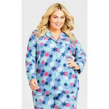 Lands' End Women's Plus Size Long Sleeve Print Flannel Pajama Top - 2x - Evening  Blue Starry Night Cow : Target