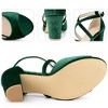 Perphy Women's Criss Cross Strap Faux Velvet Open Toe Block Heel Sandals - 3 of 3