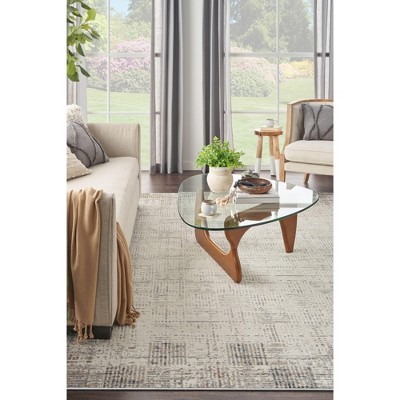 Elation Gray and Ivory Abstract Rectangular 7' x 10' Area Rug