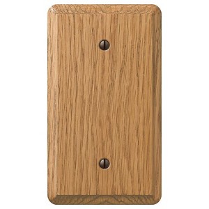 Amerelle Contemporary Light Brown 1 gang Oak Wood Blank Wall Plate 1 pk - 1 of 1