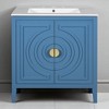 30" Bathroom Vanity with Sink, Vintage Bathroom Cabinet with Organizer & Adjustable Shelf, Mid-Century Bathroom Storage - 3 of 4