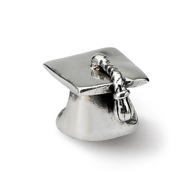 Black Bow Jewelry Sterling Silver Graduation Cap Bead Charm