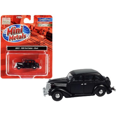 1936 Ford Sedan Black with Gray Top 1/87 (HO) Scale Model Car by Classic Metal Works