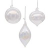 Kurt Adler 80MM Clear Iridescent Ball, Onion and Teardrop Ornaments, 3 Piece Set - 2 of 4