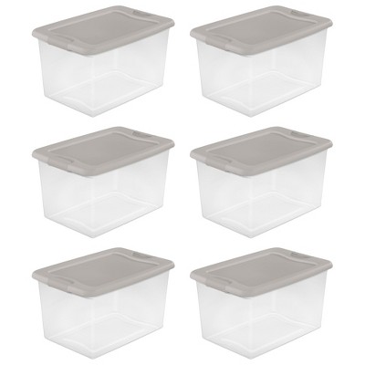 Sterilite Clear Fliptop Plastic Stacking Storage Container Tote With  Latching Lid For Home Organization In Closets, Playroom, Or Craft Rooms :  Target