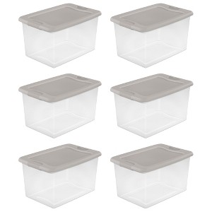 Sterilite Latching Hinged See-Through Plastic Stacking Storage Container Tote - 1 of 4