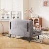 NicBex Velvet Convertible Sofa Bed, Tri-Fold Sleeper Sofa with Adjustable Backrest & Pillow, Leisure Chaise Lounge Couch for Living Room,Loveseat Sofa - 4 of 4