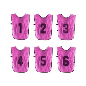 Unique Bargains Team Sports Reversible Numbered Soccer Training Vest 6 Pcs - 1 of 4