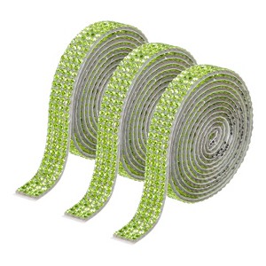 Unique Bargains Self-Adhesive DIY Crafts Decorations Crystal Rhinestone Diamond Ribbon 3 Rolls - 1 of 4