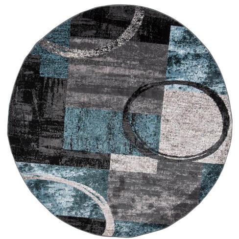 World Rug Gallery Abstract Circle Gray 6'6