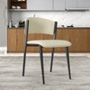 LeisureMod Upholstered Dining Chair in Leather with Black Iron Frame and Legs Aspen Series - 2 of 4